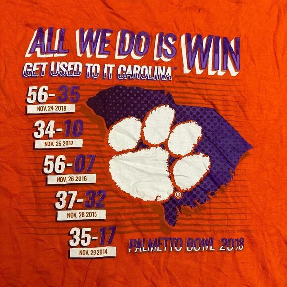 Orange, ‘All We Do Is Win’ Palmetto bowl 2018 Tee - Picture 4 of 5